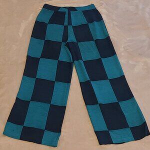 Navy/Aqua Plaid pants